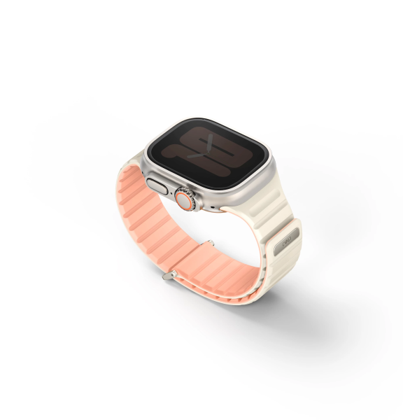 Ремешок Uniq Revix EVO reversible Magnetic Caspian Crepe для Apple Watch 41/40/38 mm, Pink/Ivory