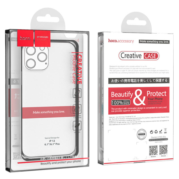 Чехол HOCO Light series TPU Case для iPhone 12/12 Pro , цвет Прозрачный (0L-MG-WF156)