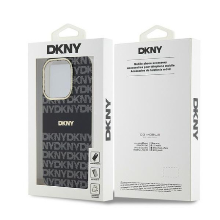 Чехол DKNY PC/TPU Repeat texture Tonal stripe Hard Black (MagSafe) для iPhone 15 Pro, чёрный
