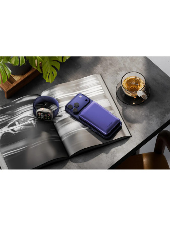 Внешний аккумулятор Energea AluPac 10K (CCC), 10000W MagSafe 15W USB-C 20W Ultra Light Aluminium Blue