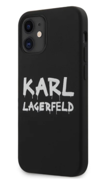 Чехол CG Mobile Karl Lagerfeld Liquid silicone Graffiti logo Hard для iPhone 12 mini, цвет Черный (KLHCP12SSLSTBK)