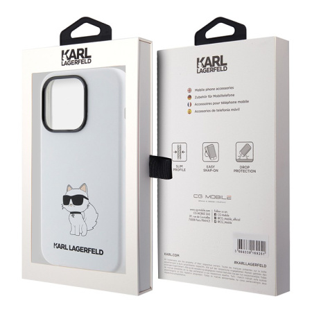 Чехол Karl Lagerfeld Liquid silicone NFT Choupette Hard White для iPhone 15 Pro Max