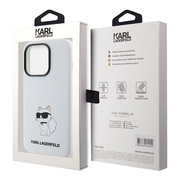 Чехол Karl Lagerfeld Liquid silicone NFT Choupette Hard White для iPhone 15 Pro Max