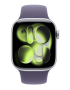 Apple Watch Series 11, 42 мм корпус из алюминия цвета «Silver», ремешок Sport Band размера S/M цвета «Purple Fog»