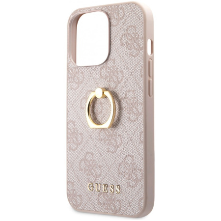 Чехол CG Mobile Guess PU 4G + Ring Hard для iPhone 14 Pro, цвет Розовый