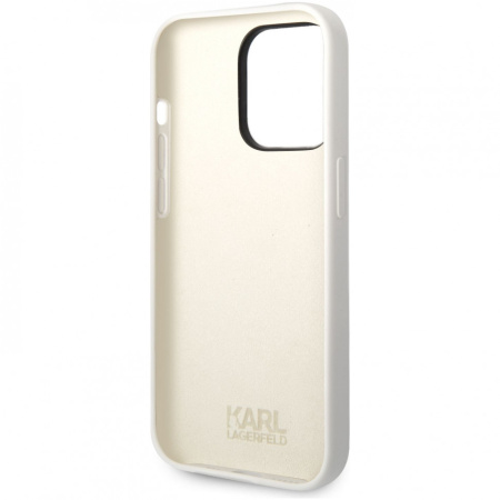 Чехол CG Mobile Karl Lagerfeld Liquid silicone Karl & Choupette Hard для iPhone 14 Pro, цвет Белый