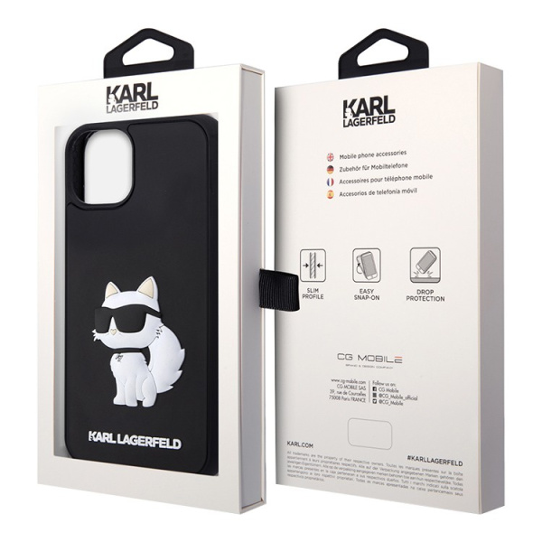 Чехол Karl Lagerfeld 3D Rubber NFT Choupette Hard для iPhone 13, Black