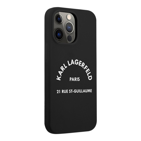Чехол CG Mobile Karl Lagerfeld Liquid silicone RSG logo Hard для iPhone 13 Pro Max, цвет Черный (KLHCP13XSLSGRBK)