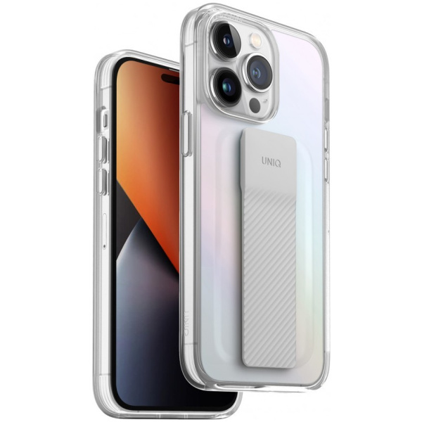 Чехол Uniq Heldro Mount + Band для iPhone 14 Pro, цвет Радужный (Iridescent)