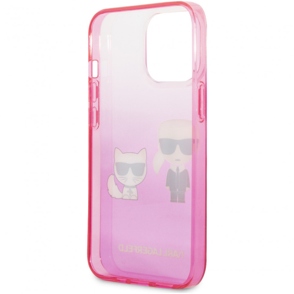 Чехол CG Mobile Karl Lagerfeld PC/TPU Karl & Choupette Hard для iPhone 13 Pro, цвет Розовый градиент (KLHCP13LTGKCP)