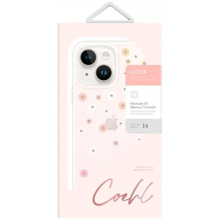 Чехол Uniq COEHL Aster (with 3d crystals) для iPhone 14, цвет Весенне-розовый (Spring Pink) (IP6.1(2022)-ASTSPNK)