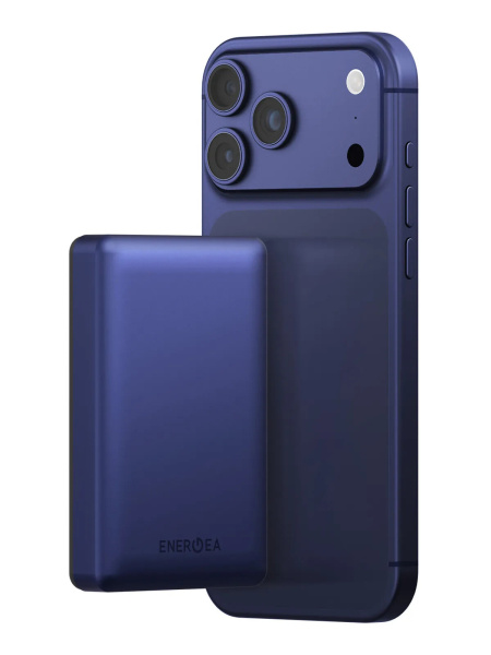 Внешний аккумулятор Energea AluPac 10K (CCC), 10000W MagSafe 15W USB-C 20W Ultra Light Aluminium Blue