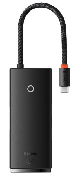 Хаб Baseus Lite Series 6-Port HUB Docking Station (Type-C to HDMI+USB3.0*2+Type-C Data+SD/TF) Black (WKQX050001)