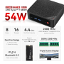 Мини ПК Beelink SER5 Max (AMD Ryzen 7 5800H (3.2 ГГц), RAM 16 ГБ, SSD 500 ГБ, AMD Radeon Graphics, Windows 11 Pro), SER5 Max 5800H 16/500ГБ, черный