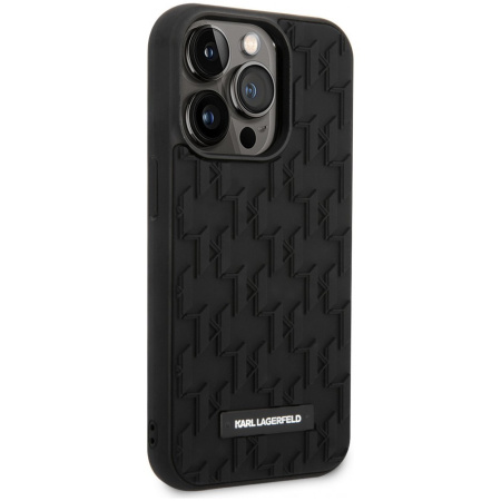 Чехол CG Mobile Karl Lagerfeld 3D Rubber Monogram w Metal logo Hard для iPhone 14 Pro, цвет Черный (KLHCP14LRUPKLPK)