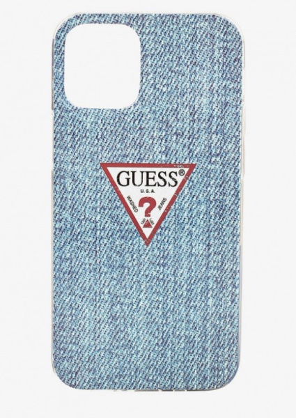 Чехол CG Mobile Guess PC/TPU Denim Triangle logo для iPhone 11, цвет Светло-синий (GUHCN61PCUJULLB)