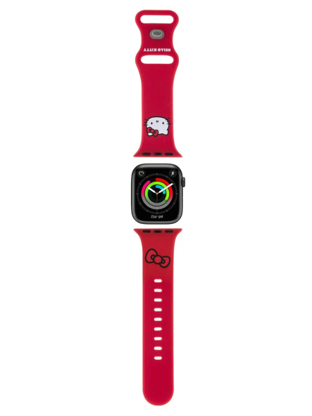 Ремешок Hello Kitty Liquid silicone Kitty Head Red для Apple Watch 42/41/40 mm
