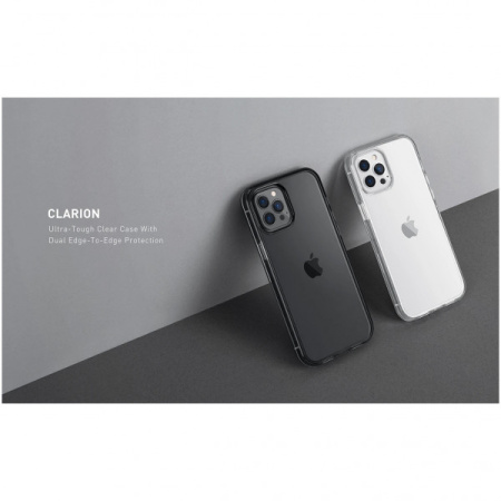 Чехол Uniq Clarion Anti-microbial для iPhone 12/12 Pro, цвет Серый (IP6.1HYB(2020)-CLRNSMK)
