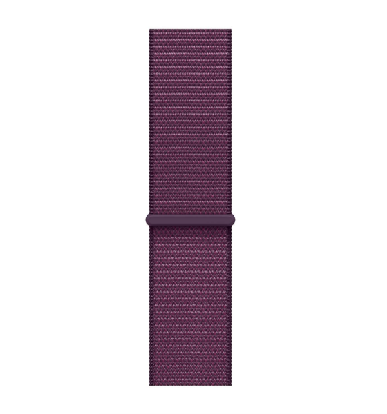 Apple Watch SE (2024), 44 мм корпус из алюминия цвета «Midnight», ремешок Sport Loop цвета «Plum»