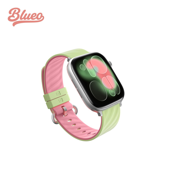 Ремешок BlueO Lollipop Silicone Watch Band для Apple Watch 40/41/42 mm, Pink Green