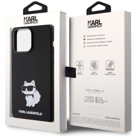 Чехол Karl Lagerfeld Liquid silicone NFT Choupette Hard для iPhone 15 Pro Max, цвет Черный