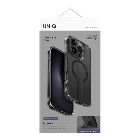 Чехол Uniq ELEVA with Vertical stand Black (Magsafe) для iPhone 16 Pro