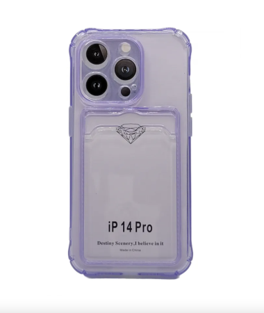 Чехол Card Pocket Case для iPhone 14 Pro, цвет сиреневый