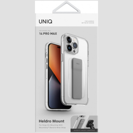 Чехол Uniq Heldro Mount + Band для iPhone 14 Pro Max, цвет Прозрачный (Clear)