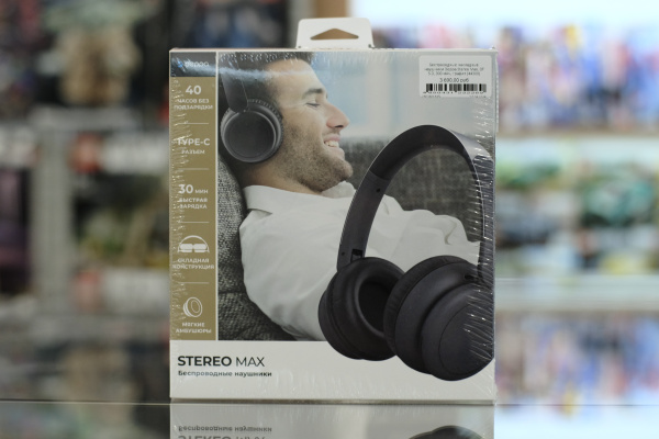 Беспроводные накладные наушники Deppa Stereo Max, BT 5.3, 300 мАч, графит​​​​​​​ (44300)