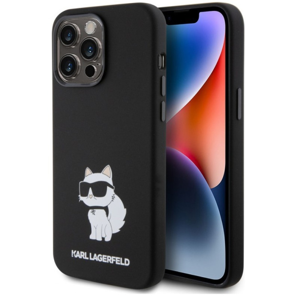 Чехол Karl Lagerfeld Liquid silicone NFT Choupette Hard для iPhone 15 Pro, цвет Черный