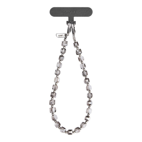 Подвеска на телефон из бисера Uniq COEHL Candy Gem Charm Handstrap, Sparkling Silver