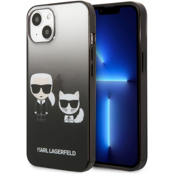 Чехол CG Mobile Karl Lagerfeld PC/TPU Karl & Choupette Hard для iPhone 13, цвет Черный градиент (KLHCP13MTGKCK)