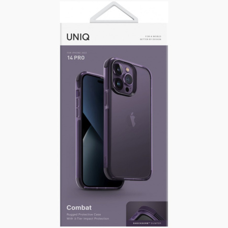 Чехол Uniq Combat для iPhone 14 Pro, цвет фиолетовый (Purple) (IP6.1P(2022)-COMPUR)