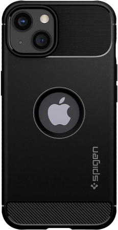 Чехол Spigen Rugged Armor для iPhone 13 Matte Black, цвет Черный матовый (ACS03518)