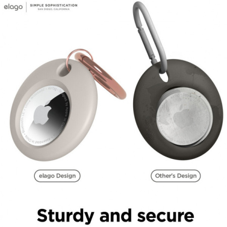 Чехол с карабином Elago AirTag Basic Case для AirTag, цвет Бежевый (EATSC-BA-ST)