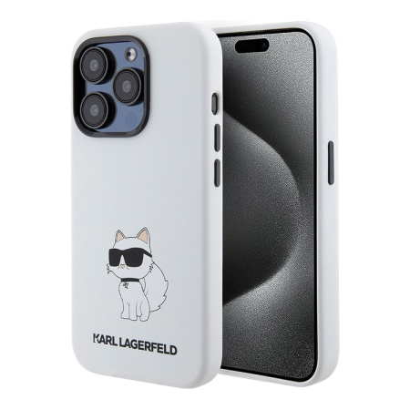 Чехол Karl Lagerfeld Liquid silicone NFT Choupette Hard White для iPhone 15 Pro Max