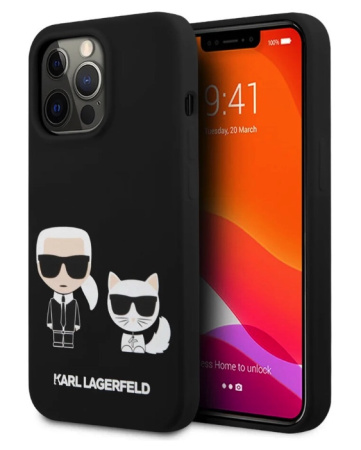 Чехол CG Mobile Karl Lagerfeld Liquid silicone Karl & Choupette Hard для iPhone 13 Pro, цвет Черный (KLHCP13LSSKCK)