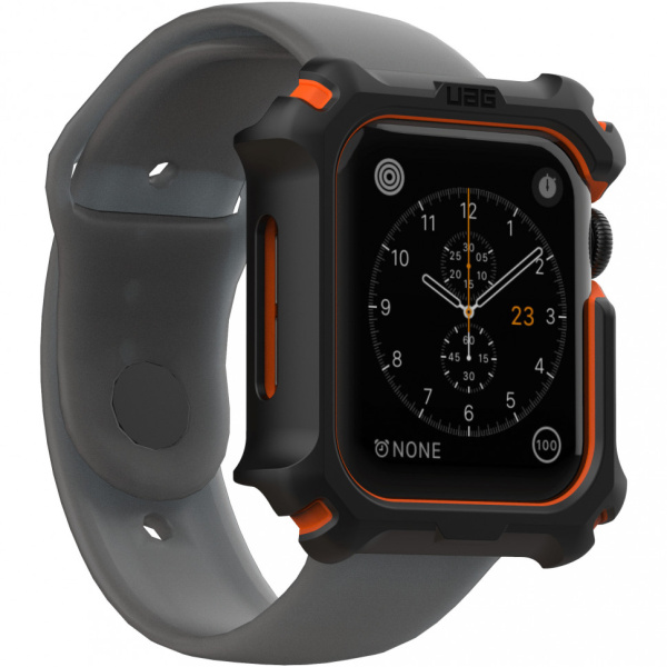 Чехол Urban Armor Gear (UAG) Watch Case для Apple Watch 44 мм, цвет Черный/Оранжевый (19148G114097)