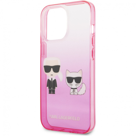 Чехол CG Mobile Karl Lagerfeld PC/TPU Karl & Choupette Hard для iPhone 13 Pro Max, цвет Розовый градиент (KLHCP13XTGKCP)
