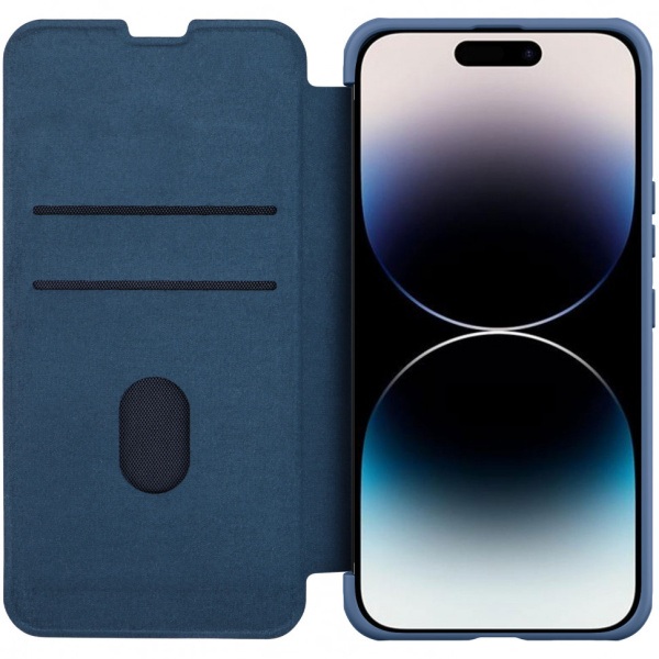 Чехол-книжка Nillkin QIN Pro (Cloth) для iPhone 14 Pro, цвет Синий (Elite Blue)