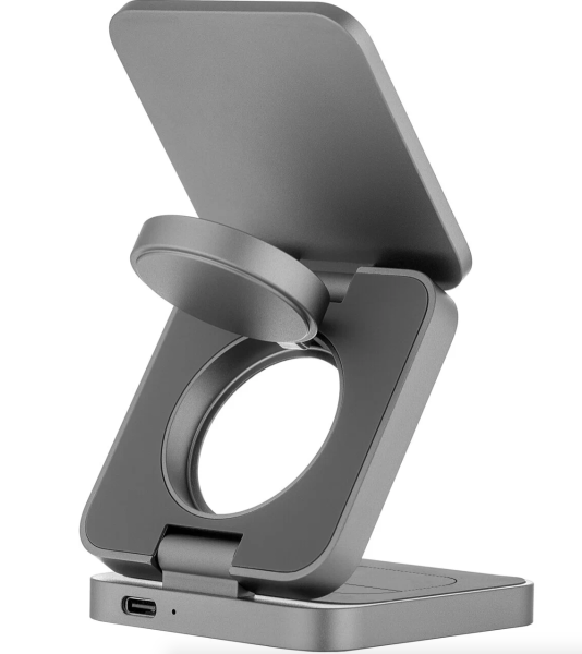 Беспроводное зарядное устройство uBear Balance 3in1 Magnetic Wireless Charger, цвет:серый