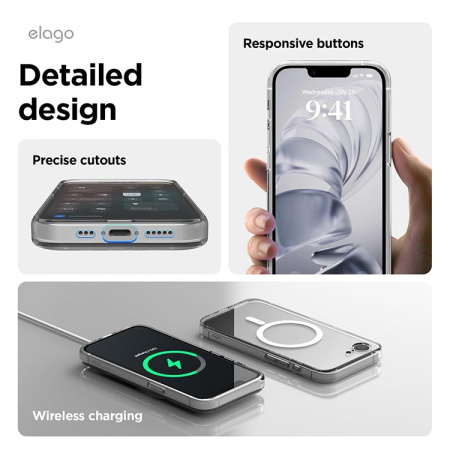 Чехол Elago HYBRID (pc/tpu) Clear (MagSafe) для iPhone 16e