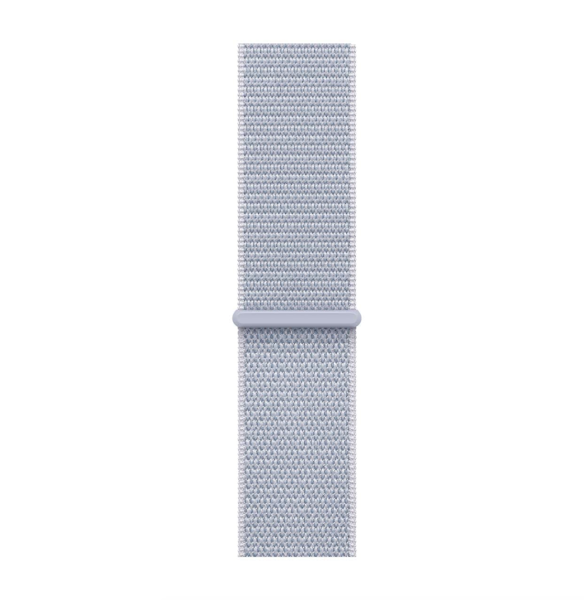 Apple Watch SE (2024), 44 мм корпус из алюминия цвета «Starlight», ремешок Sport Loop цвета «Blue Cloud»