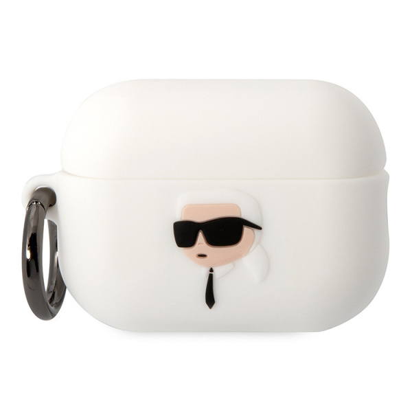 Чехол Karl Lagerfeld Silicone case with ring NFT 3D Karl для Airpods Pro 2 (2022), цвет белый (KLAP2RUNIKH)