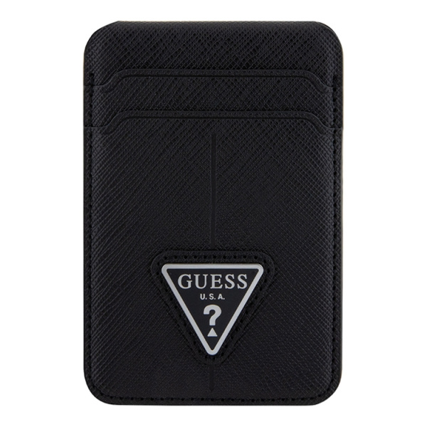 Картхолдер Guess Wallet Cardslot MagSafe PU Saffiano Triangle metal logo Black
