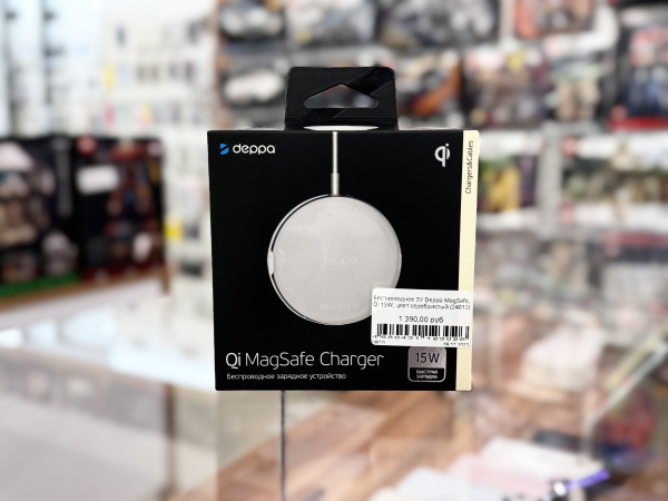 Беспроводное ЗУ Deppa MagSafe, Qi 15W, цвет серебристый (24012)