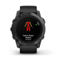 Смарт часы Garmin Epix Pro (Gen 2) Standard Edition 51 mm Slate Grey, титановый угольно-серый, DLC, черный силиконовый ремешок