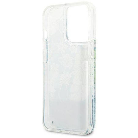 Чехол CG Mobile Guess Liquid Glitter Flower Hard для iPhone 13 Pro, цвет Зеленый (GUHCP13LLFLSN)