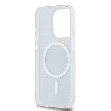 Чехол DKNY PC/TPU Repeat texture Tonal stripe Hard Black (MagSafe) для iPhone 15 Pro Max, чёрный