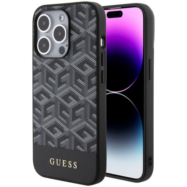 Чехол Guess PU G CUBE Hard (MagSafe) для iPhone 15 Pro Max, цвет Черный